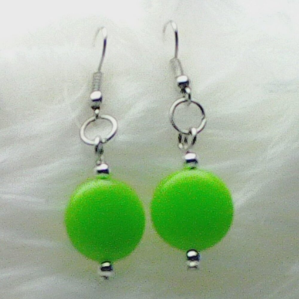 No 522 Three pairs of Smarties-shaped earrings with colorful acrylic beads
